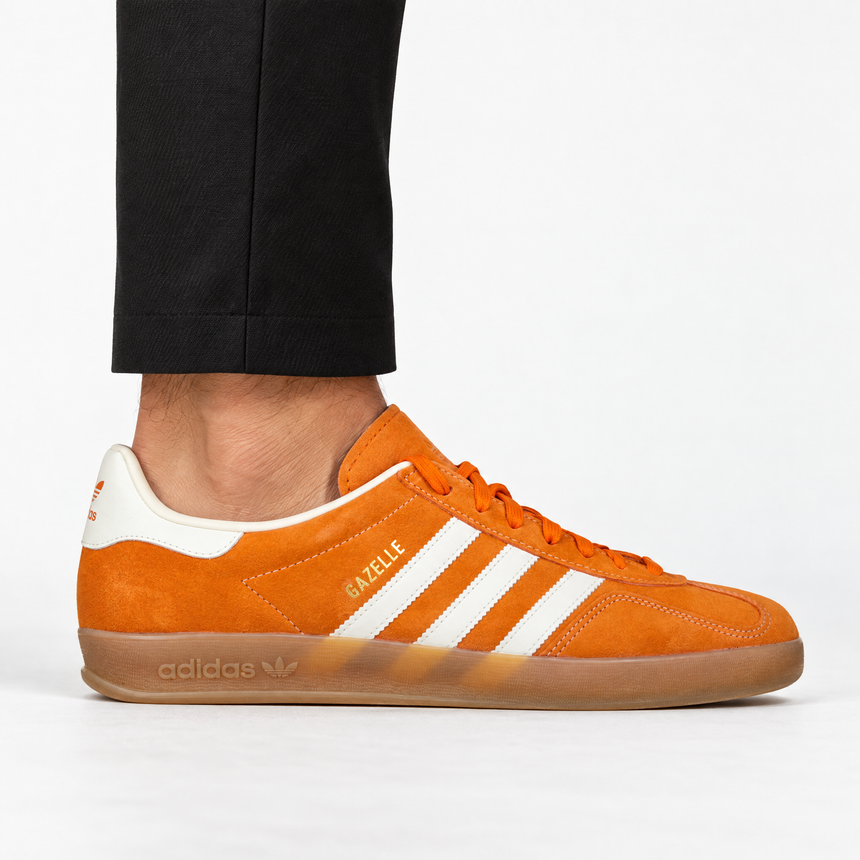 Adidas Gazelle Indoor Trainers in Orange/White