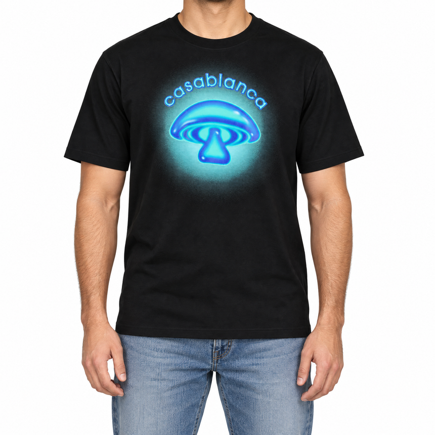 Casablanca Airbrush Mushroom Logo T-Shirt in Black
