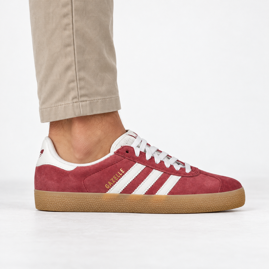 Adidas Gazelle ADV Trainers in Red/White