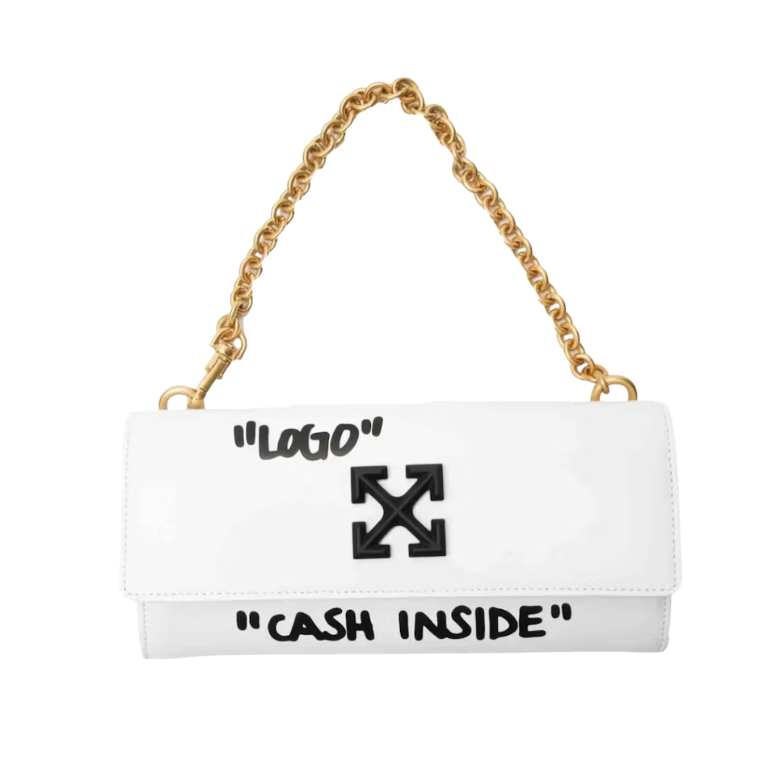 Off-White Arrows Motif Chain Purse in White