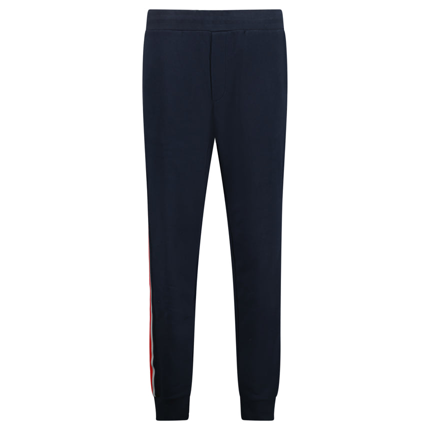 Moncler Logo Jogger Sweatpants Stripe Navy