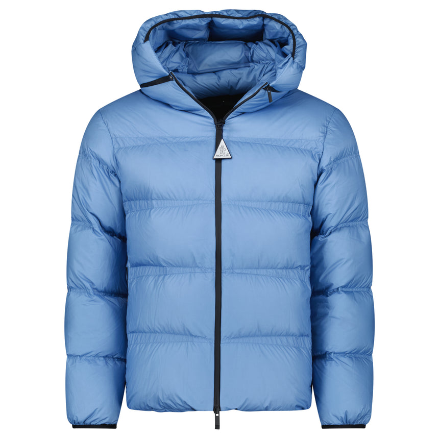 Moncler 'Masac' Hooded Short Down Jacket Blue