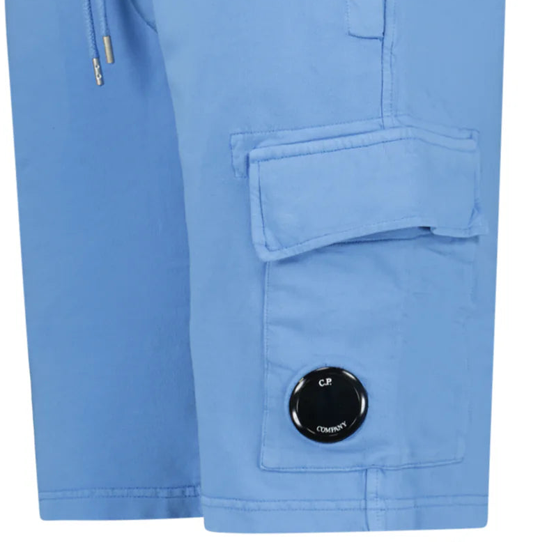 CP Company Light Fleece Lens Sweat Shorts Pacific Coast Blue