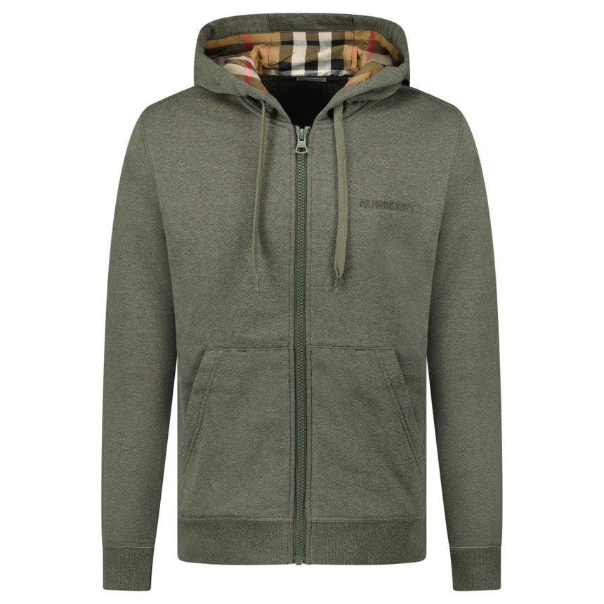 Burberry 'Hove' Check Hoodie Khaki