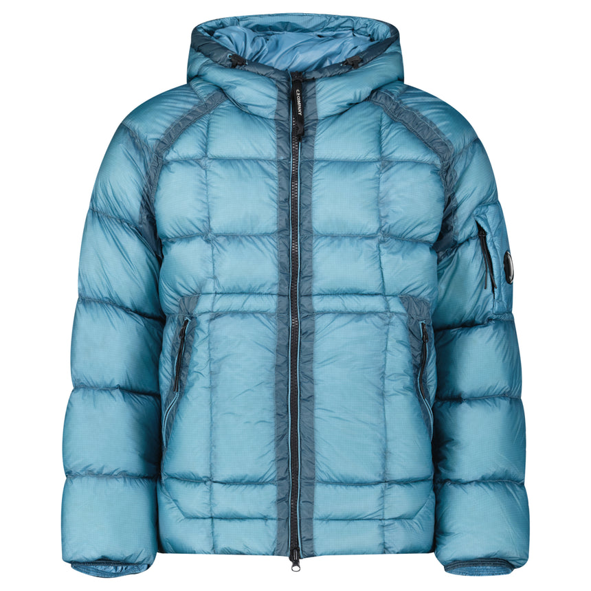 CP Company D.D. Shell Hooded Down Puffer Jacket Aegean Blue