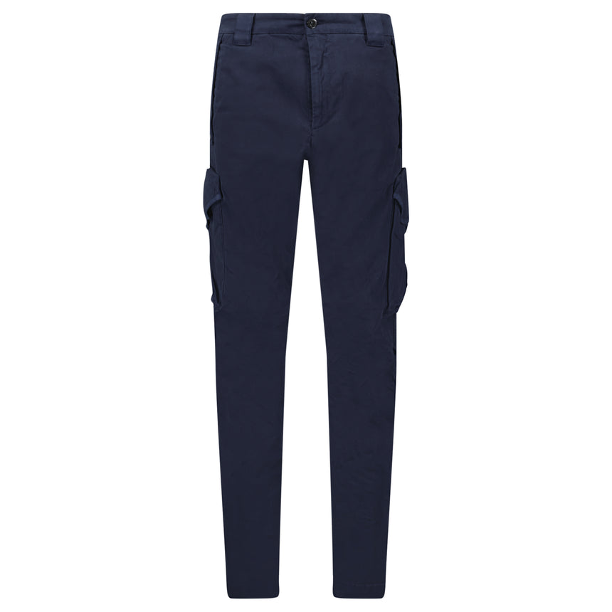 CP Company Stretch Sateen Ergonomic Lens Cargo Pants in Navy
