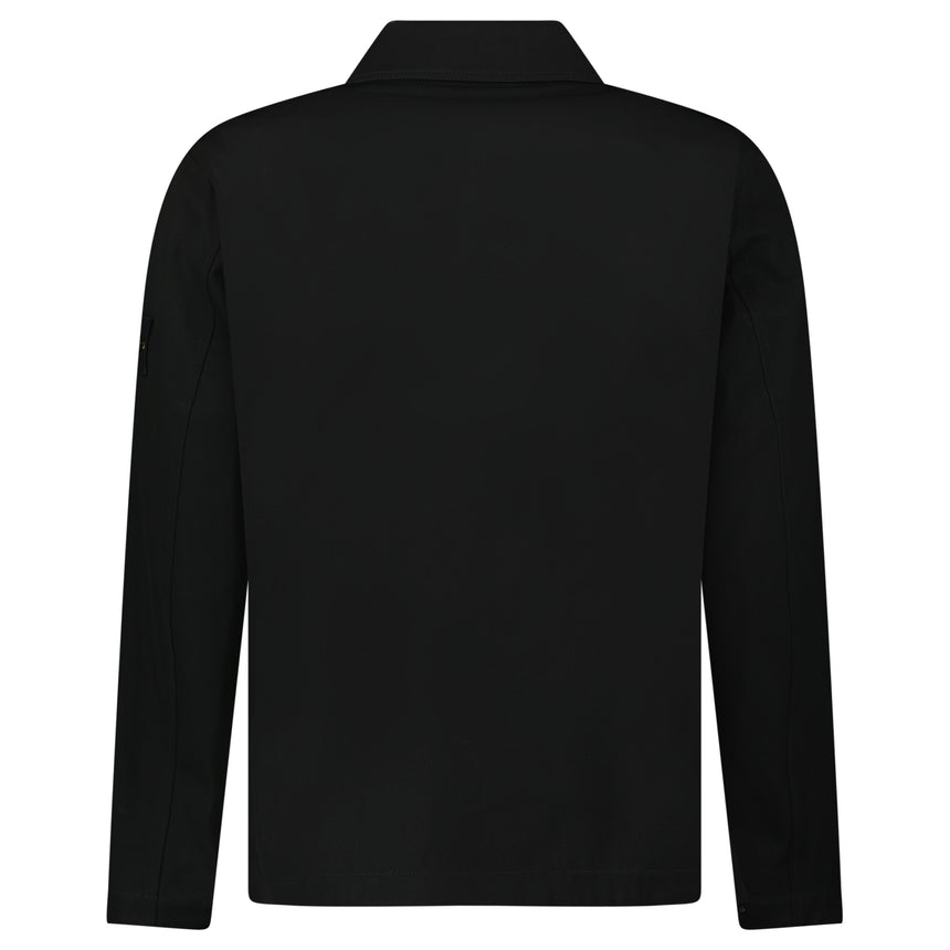 Stone Island Zip Panama Cotton Overshirt in Black