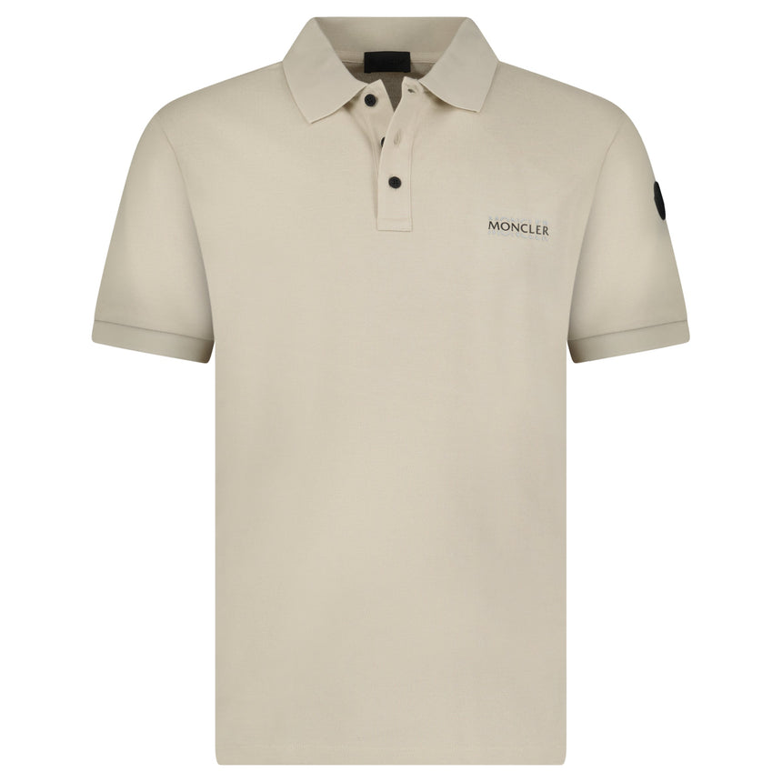 Moncler Short Sleeve Polo Shirt in Beige