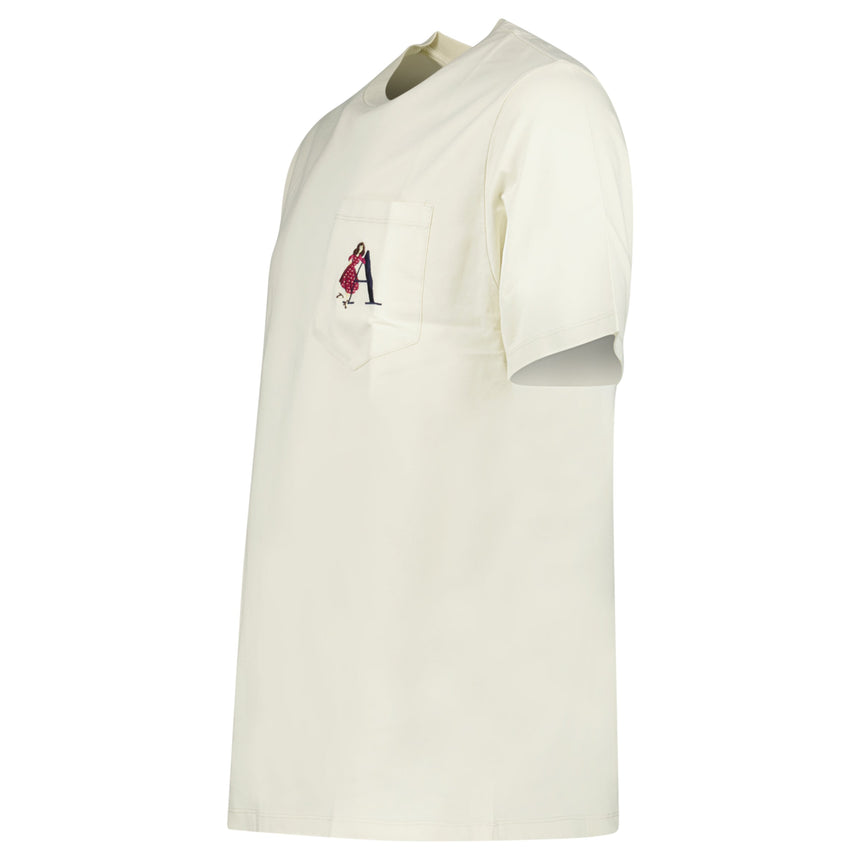 Aimé Leon Dore Embroidered ‘A’ Pocket T-Shirt in Silver Birch Grey