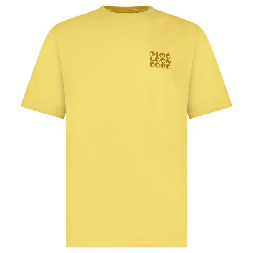 Aimé Leon Dore Stacked Logo T-Shirt in Ochre Yellow
