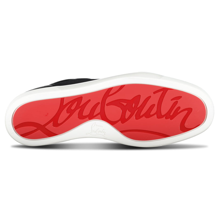 Christian Louboutin Rantulow Cotton T-Will and Leather Trainers in Black