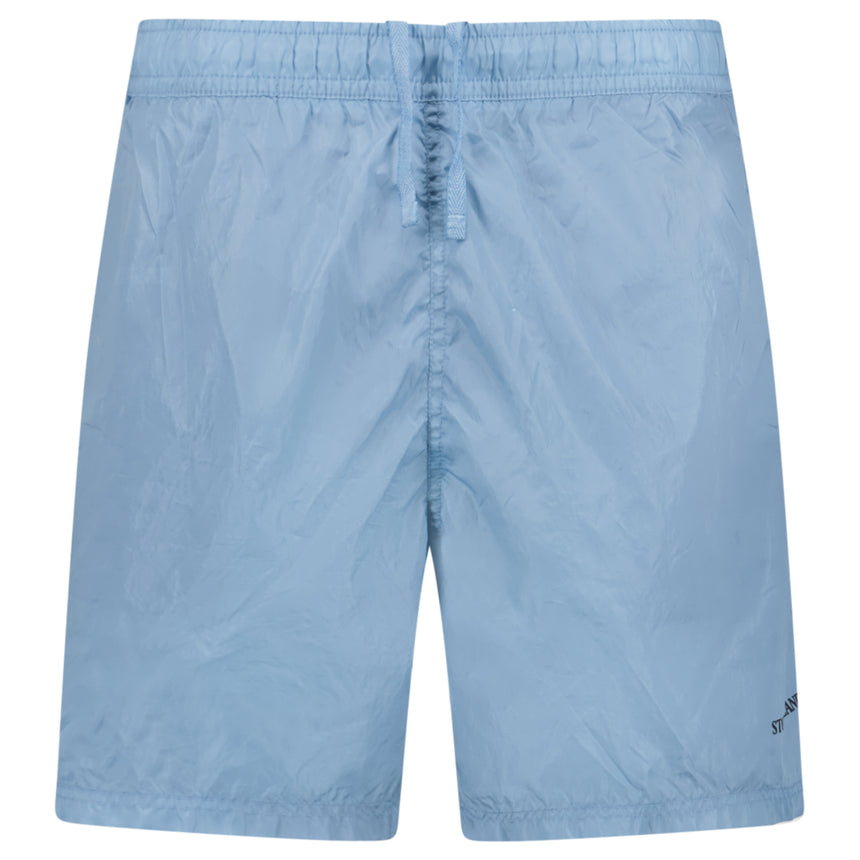 Stone Island Water Reactive Faded Camo Nylon Swim Shorts in Dust Blue