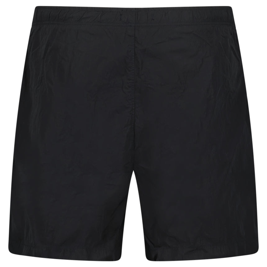 CP Company Eco-Chrome R Logo Embroidery Swim Shorts in Black
