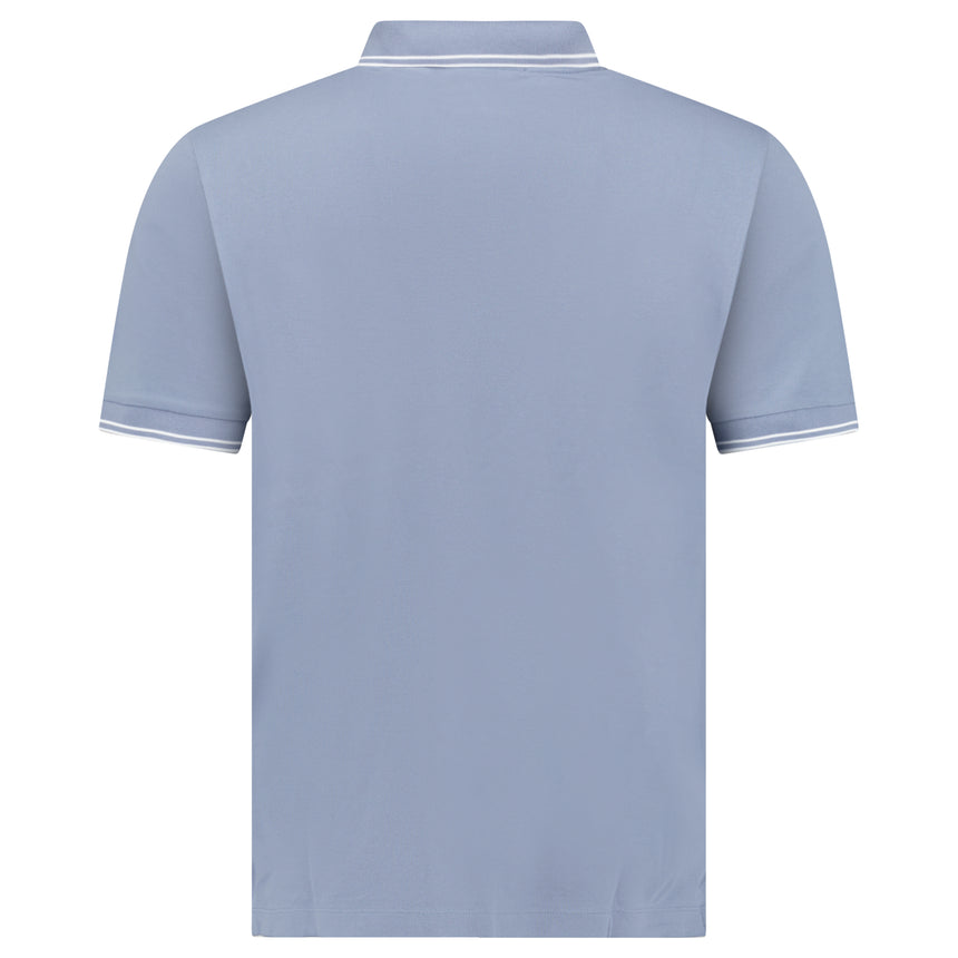Stone Island Stripe Collar Polo T-Shirt Slim Fit Military Avio Blue