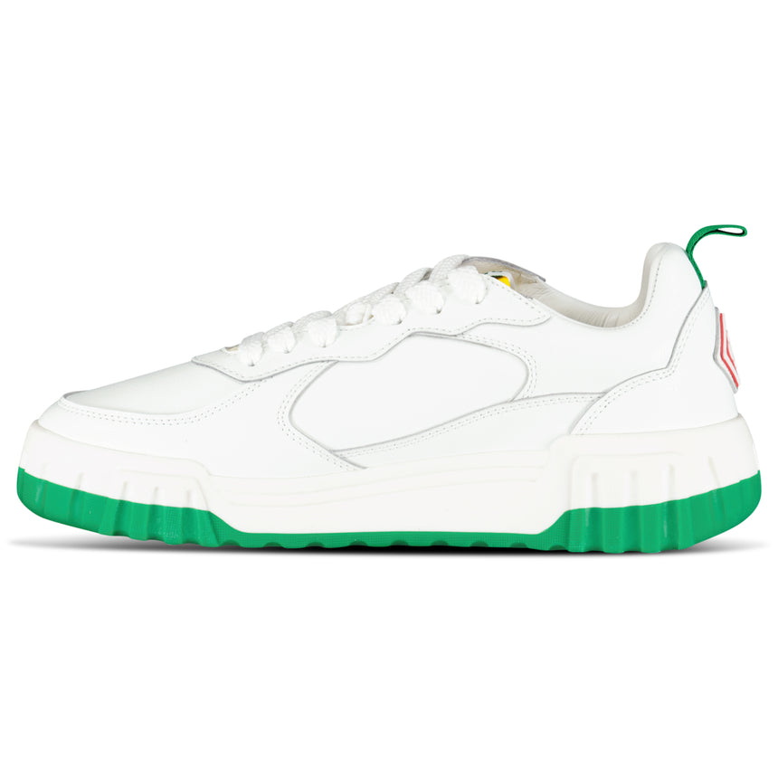 Casablanca Court Sneaker in White & Green