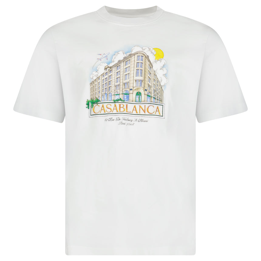 Casablanca Paris Store Printed T-Shirt in White