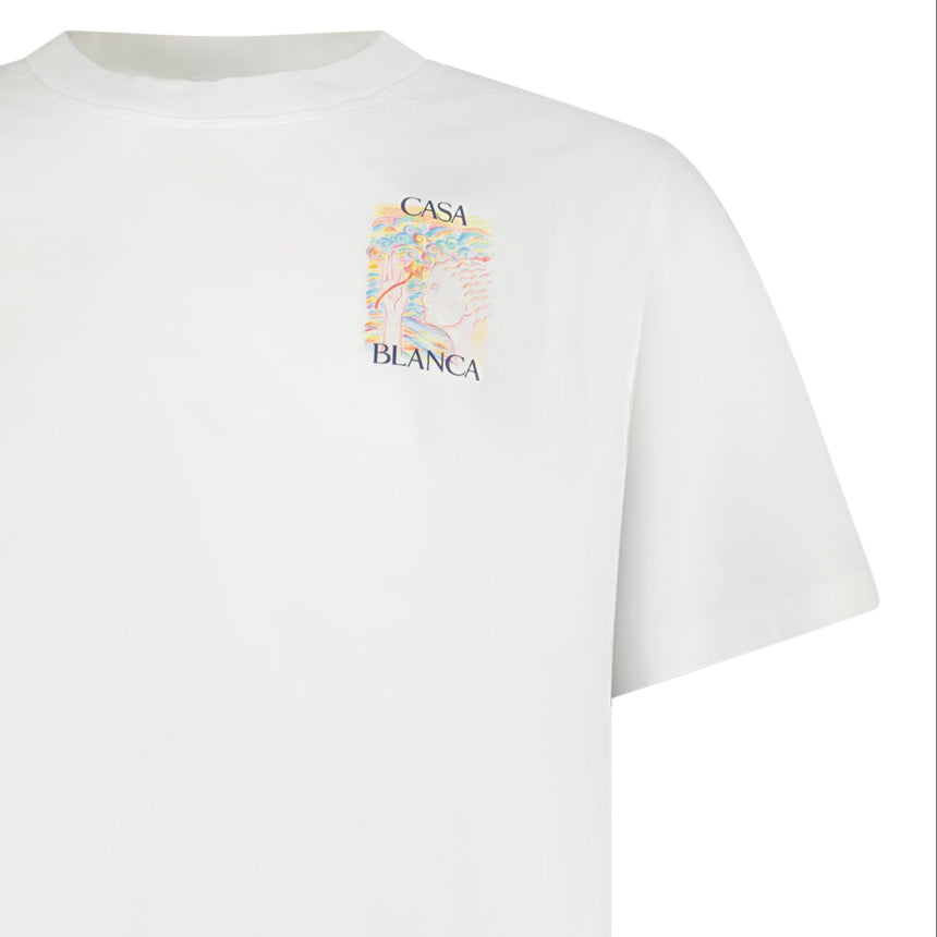 Casablanca Mushroom Goddess Printed T-Shirt in White