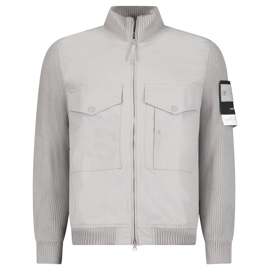 Stone Island All-Weather Cotton Canvas Ghost Stand Collar Jacket in Dust Grey