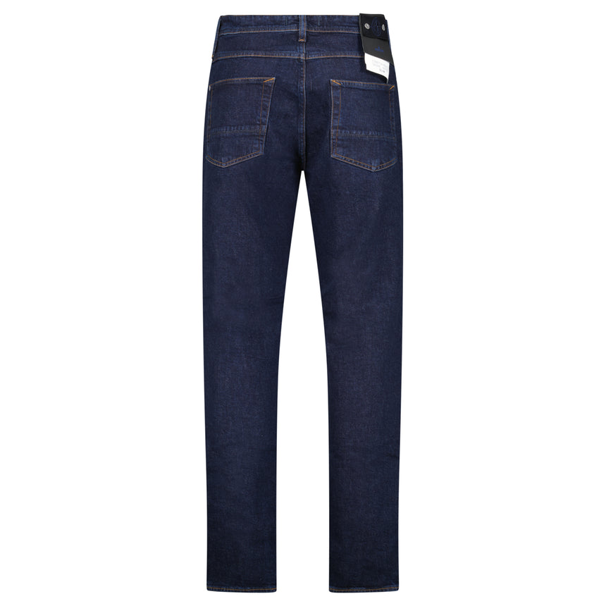 Stone Island Blue Rinsed Buttoned Indigo Denim Jeans Blue Rinse