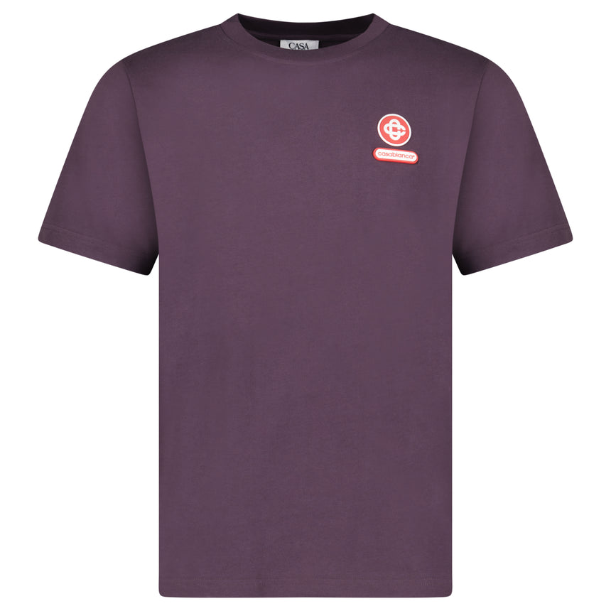 Casablanca Logo Patch Jersey T-Shirt in Aubergine