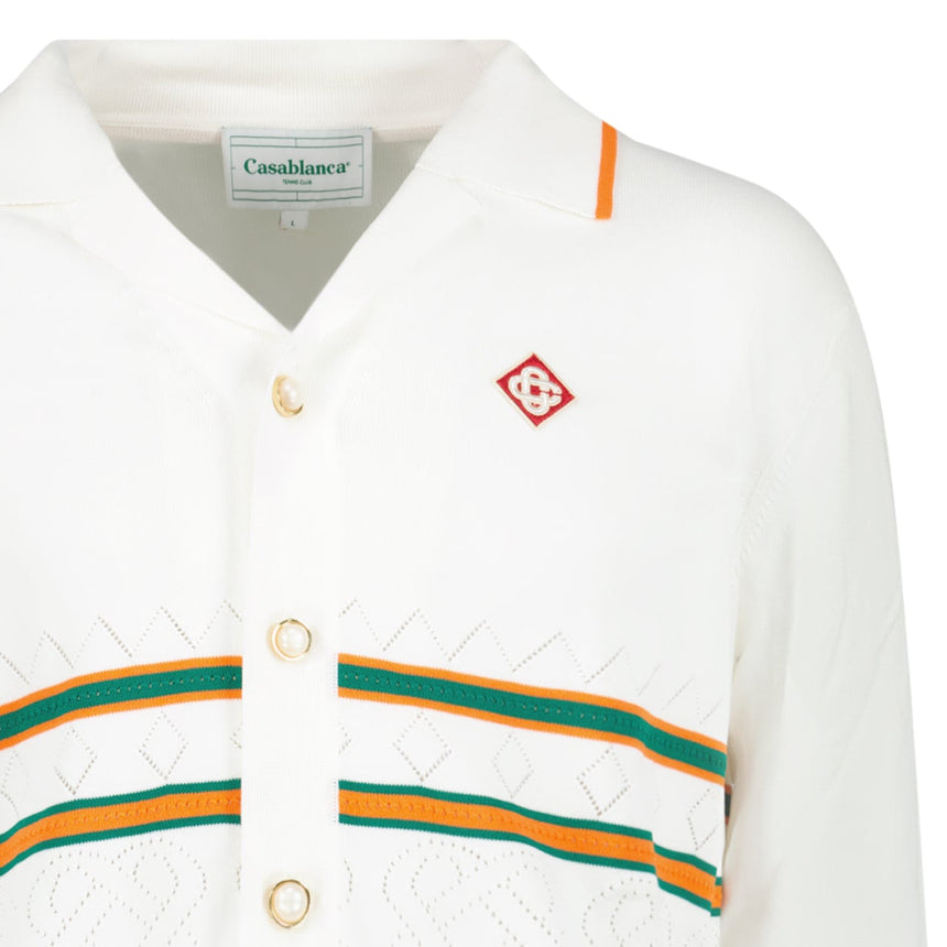 Casablanca Heart Pointelle Shirt Off White