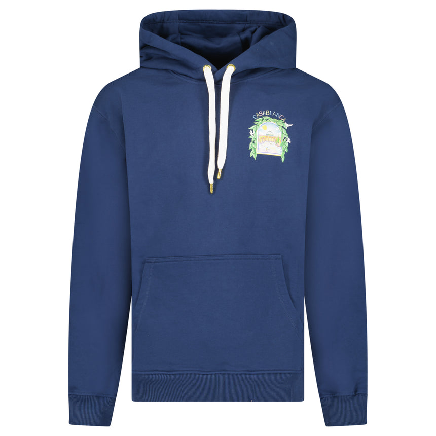 Casablanca L'Arche De Tennis Hoodie in Navy