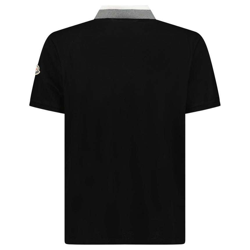 Moncler Logo Collar Polo Shirt in Black