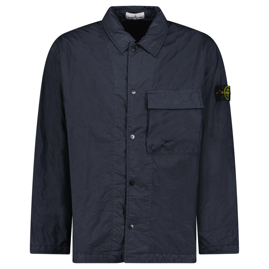 Stone Island Crinkle Reps NY Padded Overshirt in Navy