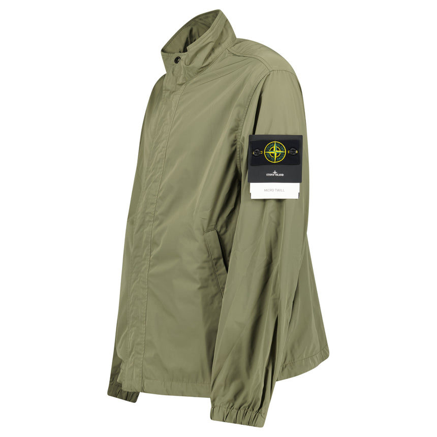 Stone Island Micro Twill Stand Collar Jacket in Military Green