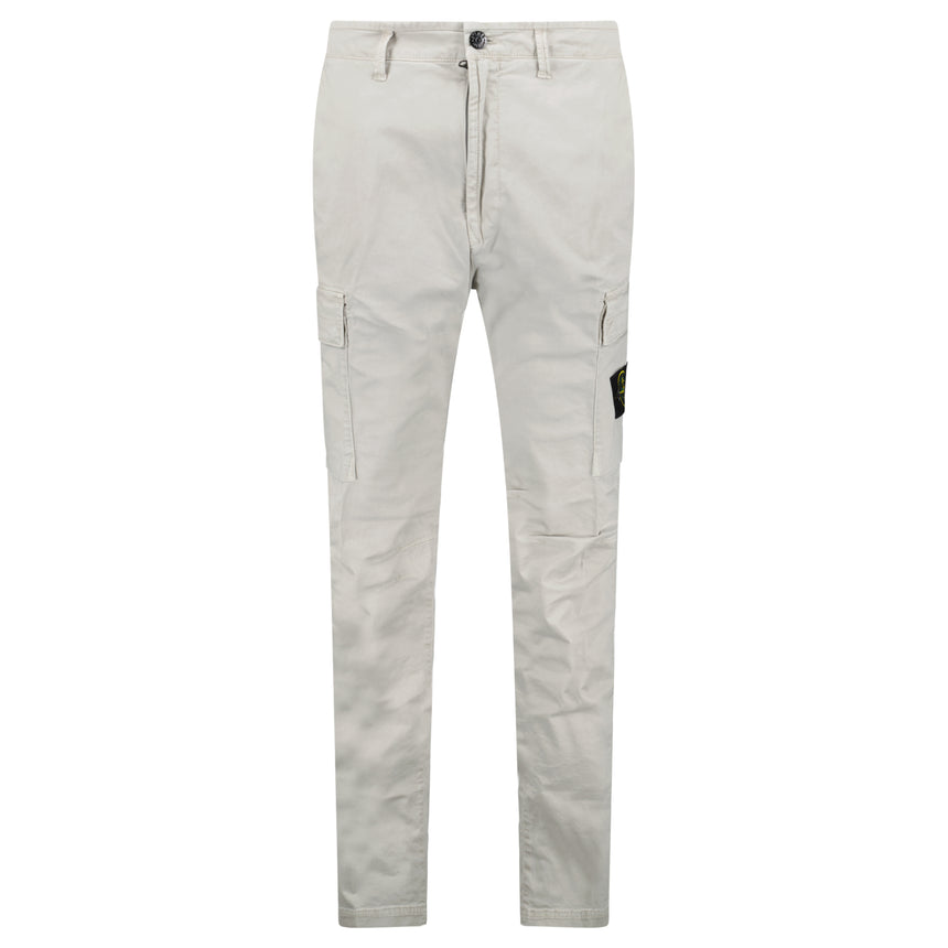 Stone Island Organic Cotton Stretch Broken Twill Old-Effect Pants in Grey