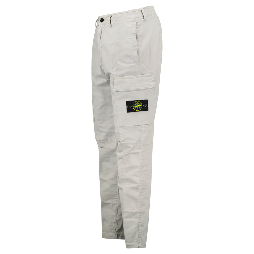 Stone Island Organic Cotton Stretch Broken Twill Old-Effect Pants in Grey