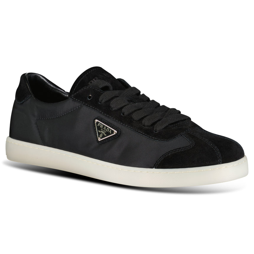 Prada Lane Toe Suede Sneakers in Black