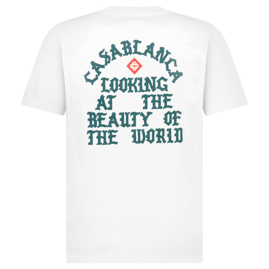 Casablanca "Looking at the Beauty of the World" Printed T-Shirt in White