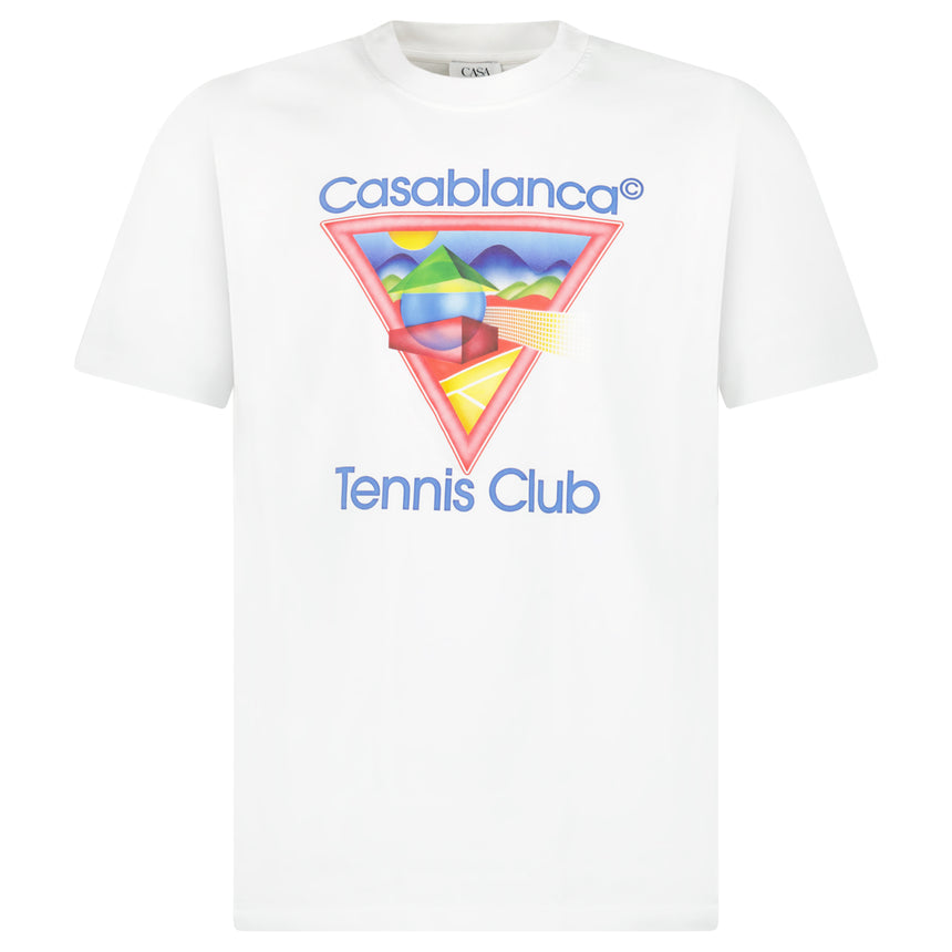 Casablanca Tennis Club Icon Pastelle Printed T-Shirt in White