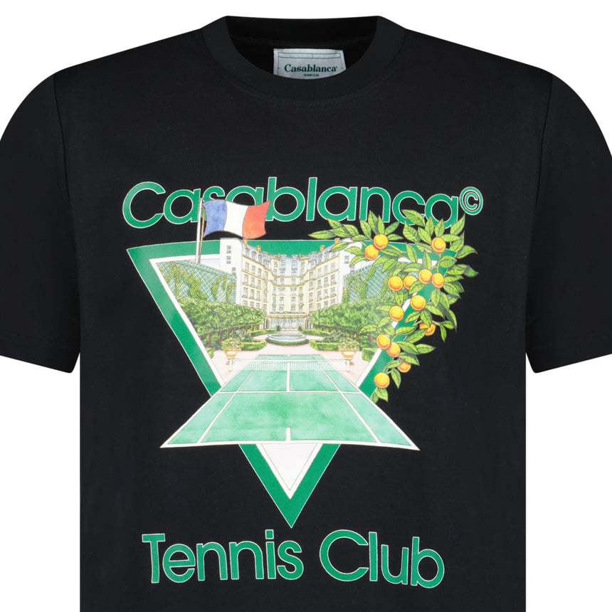 Casablanca Tennis Club Icon Graphic T-Shirt in Black