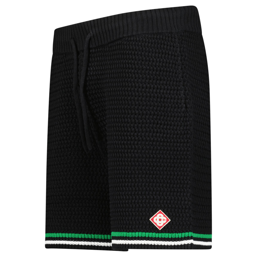Casablanca Tennis Crochet Shorts in Black