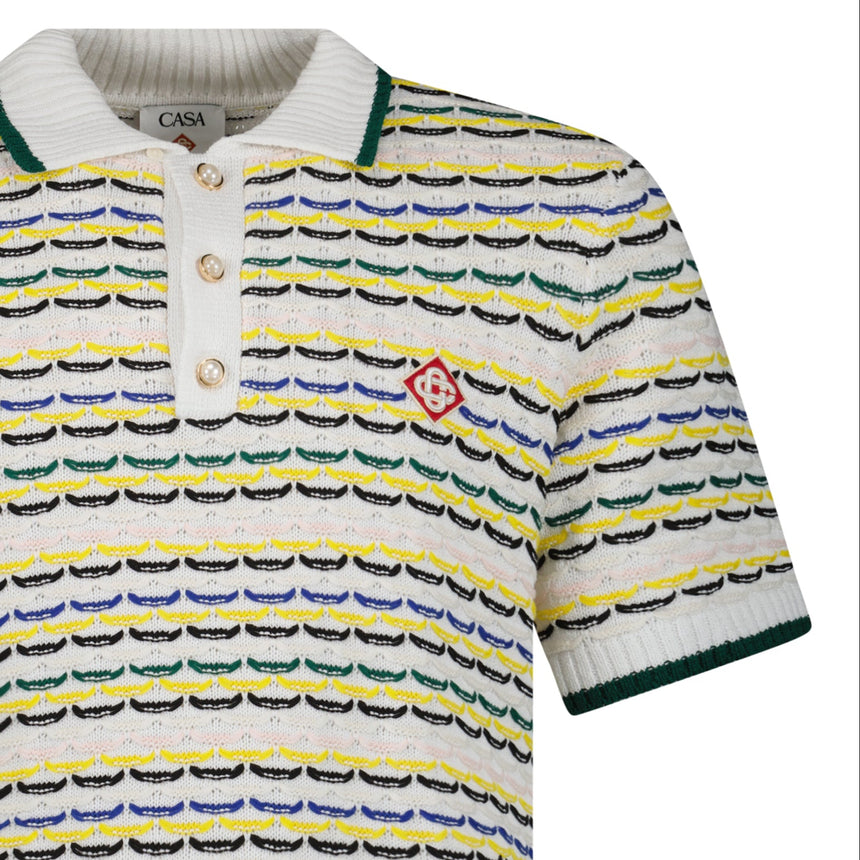 Casablanca Short Sleeve Polo Shirt in Multi Colour