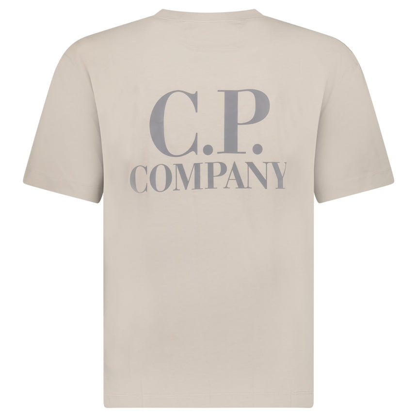 C.P. Company 30/1 Jersey Short Sleeve Left Chest Logo T-Shirt in Dove Grey