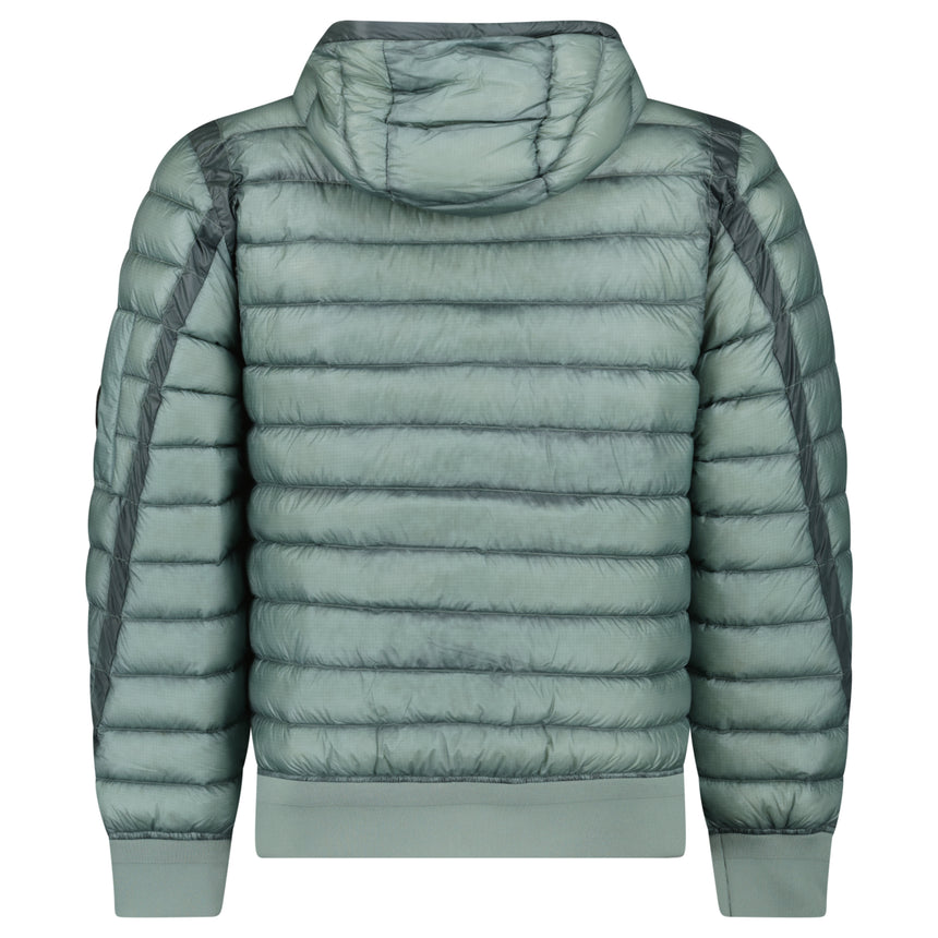 CP Company D.D. Shell Down Hooded Lens Jacket in Silver Blue