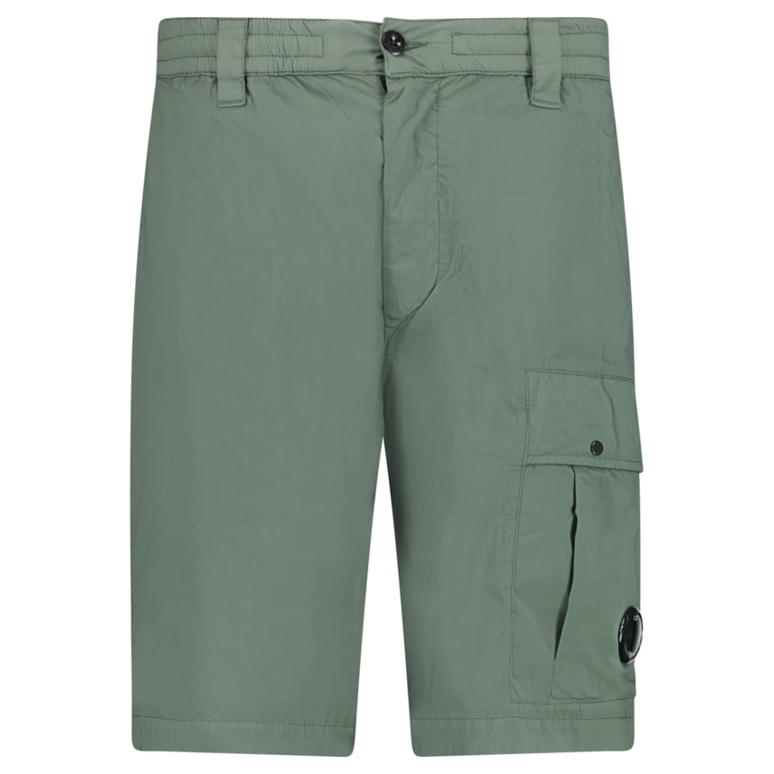 CP Company 50 Fili Stretch Loose Lens Cargo Shorts in Laurel Wreath Green