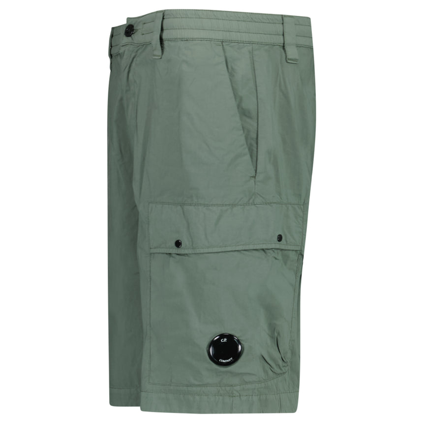CP Company 50 Fili Stretch Loose Lens Cargo Shorts in Laurel Wreath Green