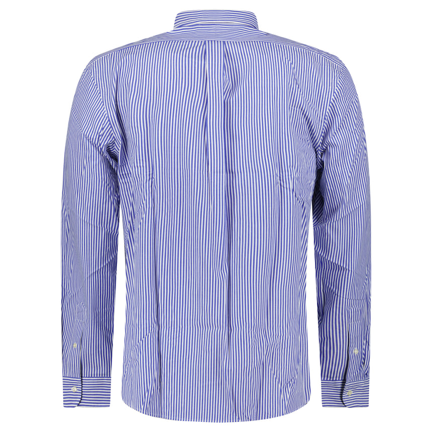 Polo Ralph Lauren Slim Fit Striped Stretch Poplin Shirt in Blue and White Stripe