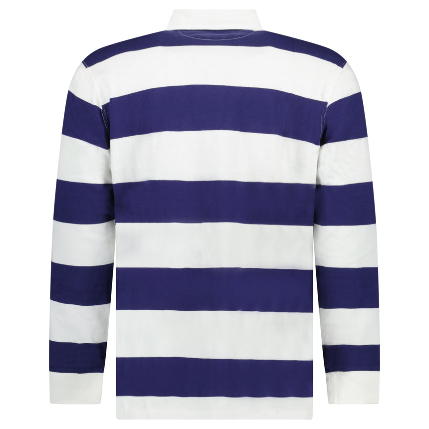 Polo Ralph Lauren The Iconic Rugby Shirt in White and Newport Navy