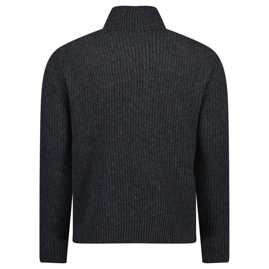 Moncler Padded Wool Knit Cardigan Jacket in Dark Grey