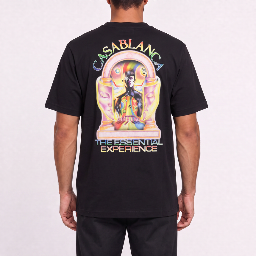 Casablanca 'The Essential Experience' Print Short-Sleeve T-Shirt in Black