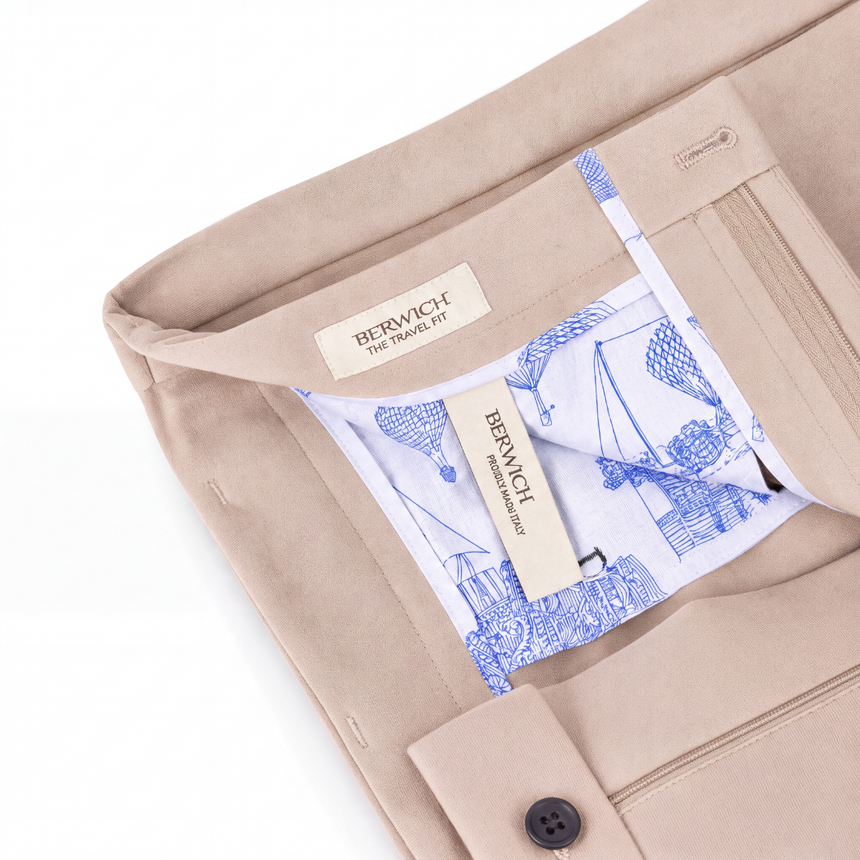 Berwich Komodo 'The Travel Fit' Trousers in Beige