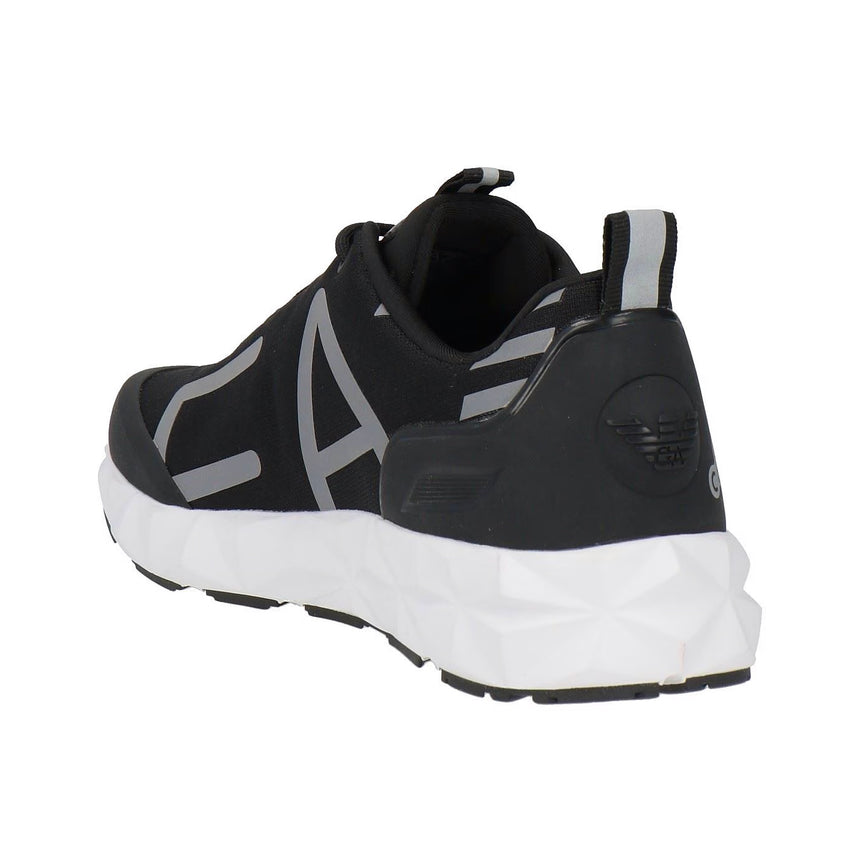 EA7 Emporio Armani Ultimate C2 Kombat Running Sneaker with Ultralight Sole in Black and Silver