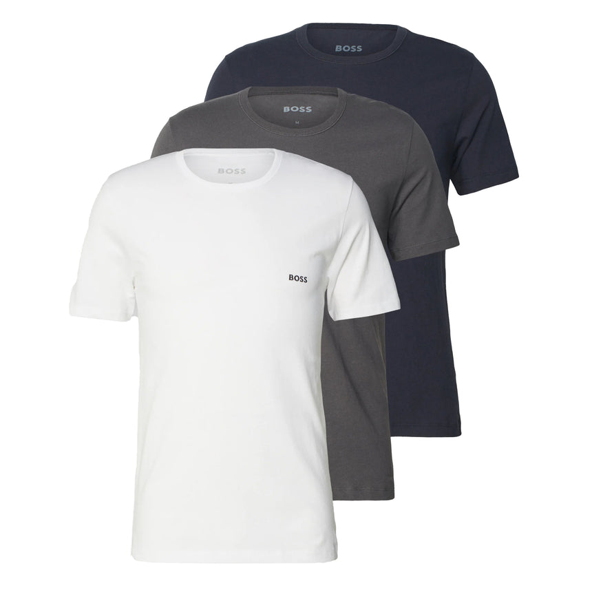 Boss Classic 3 Pack T-Shirt White/Grey/Dark Blue