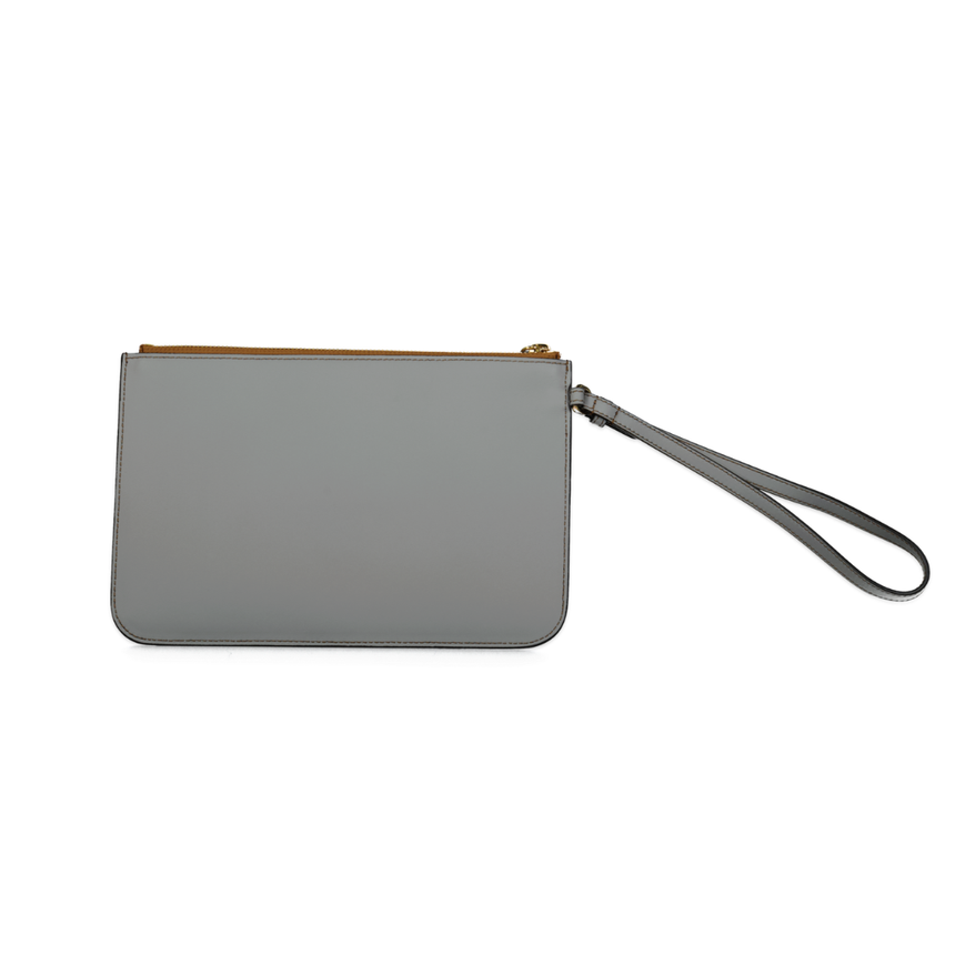 Burberry New Peyton Leather Clutch Bag in Grey