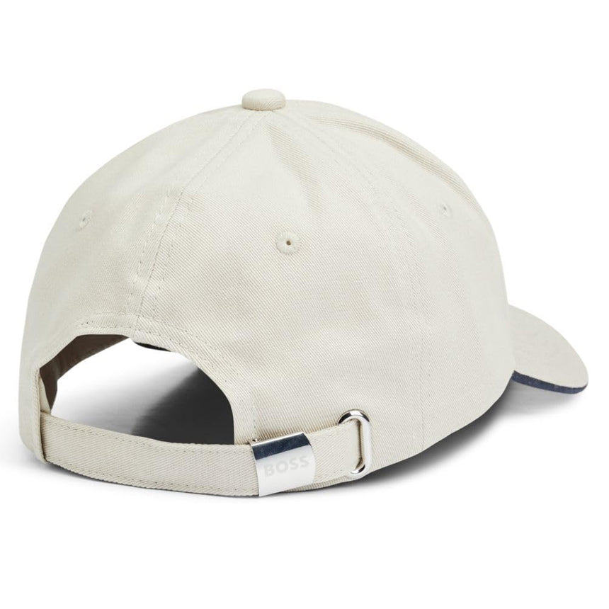 Boss Logo Embossed Cap Open White